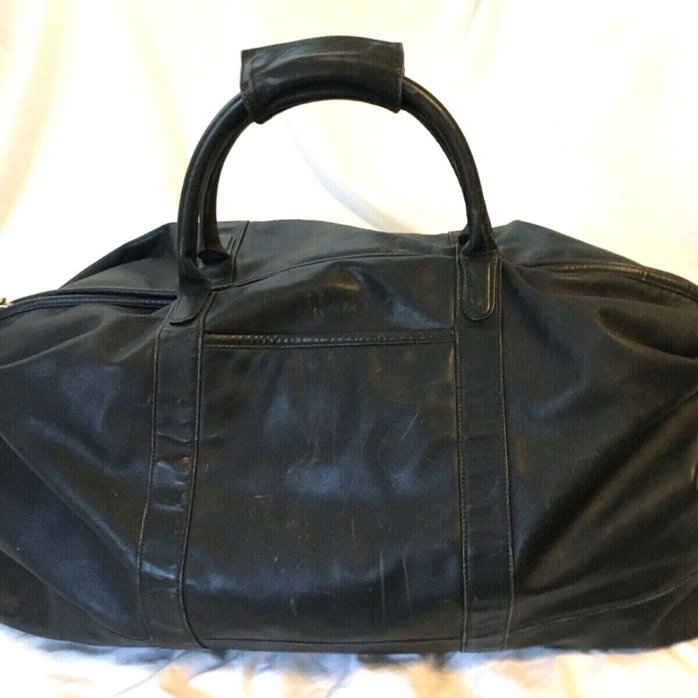 1992 COACH LARGE DUFFEL BLACK LEATHER BAG No.503